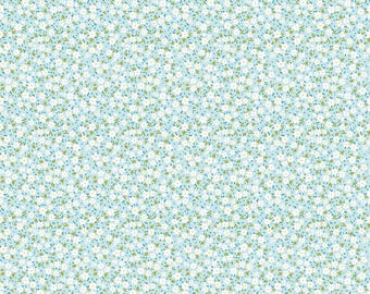 Benartex Among the Wildflowers II Paperwhites Aqua (17103-24) 1/2-YD Increments