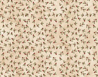 Riley Blake Designs Naughty or Nice Holly Berries Parchment (C16263-PARCHMENT) 1/2-Yard Increments