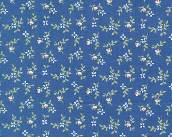 Moda Cali Co Vine and Bud Cobalt (29192 41) 1/2-YD Increments*Corey Yoder*Cali Co Fabric*Small Floral Fabric*Cali Co Floral*Blue