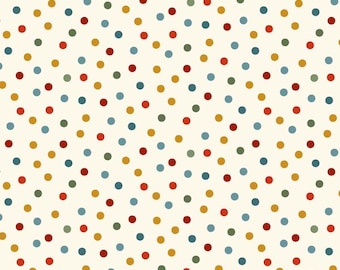 Henry Glass Nordic Holiday Village Dots Cream Multi (3604-11) 1/2-YD Increments