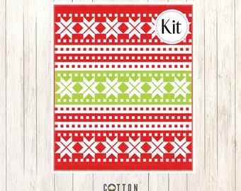 Christmas Sweater Quilt Kit Featuring Christmas Stitched by Fig Tree & Co.