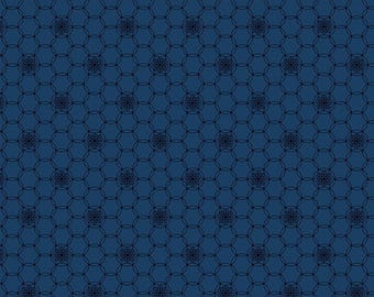 Benartex Secret Garden Cosmos Navy (13698-11) 1/2-YD Increments*Shelley Cavanna Fabric*Flower Farm Sampler*Floral*Bright Floral*