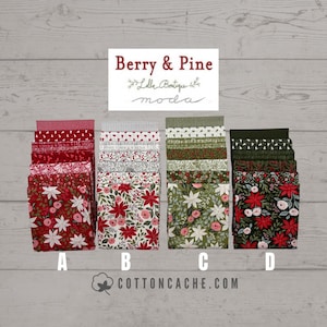 MODA Berry And Pine Fat Quarter Bundle (CC5240) Precuts*Christmas Fabric*Christmas Floral*Berry & Pine*Moda Christmas*FQ Bundle*