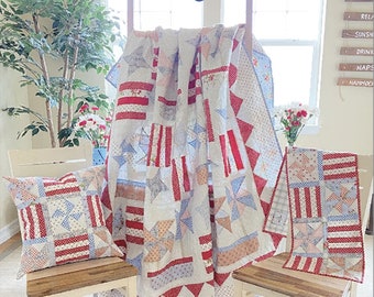 Liberty Quilt Pattern by Erica Made*Flag Quilt Pattern*Flag Quilt*Stars and Stripes Quilt*Patriotic Quilt*Stars and Stripes*Flag Pattern*