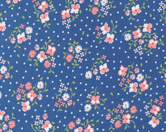 Moda Cali Co Flower Dot Cobalt (29190 21) 1/2-YD Increments*Corey Yoder*Cali Co Fabric*Small Floral Fabric*Cali Co Floral*Floral Dot*
