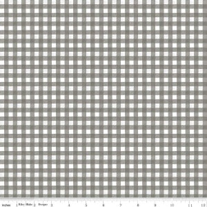 May include: A white and gray gingham fabric with a subtle texture. The fabric is perfect for crafting projects, quilting, and home decor.