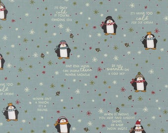 Moda Chilly Mr. Penguin Storm (55711 15) 1/2-YD Increments