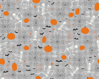 Riley Blake Designs Bad to the Bone Main Gray (C11920-GRAY 1/2-Yard Increments