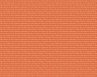 Riley Blake Designs Spooky Schoolhouse Double Double Text Orange (C13206-ORANGE) 1/2-YD Increments