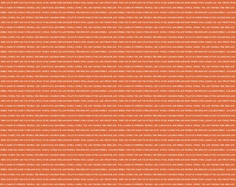 Riley Blake Designs Spooky Schoolhouse Double Double Text Orange (C13206-ORANGE) 1/2-YD Increments