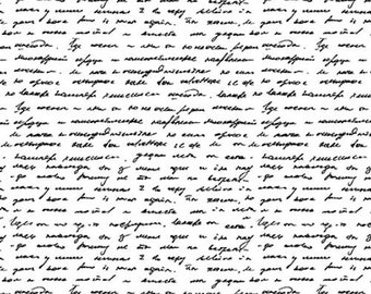 Blank Paradox II Handwriting (3571 01) 1/2 Yard Increments*Low Volume*Text Print*Love Letter*Background*Blender*Low Volume Print*Handwriting