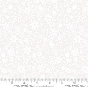 Moda Whispers Flower Patch White*33557 11*1/2 Yard Increments*Low Volume Fabric*Tone on Tone White*Whispers*Background Fabric*Blender Fabric
