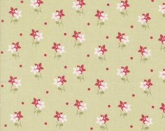 Moda A Very Sweet Christmas Poinsettias Leaf (3063 14) 1/2-YD Increments