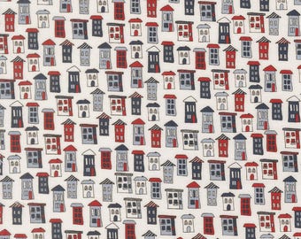 Moda Independence Day American Houses Vanilla by Sweetwater (55723 11) 1/2 Yard Increments