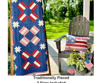 4th of July Night Sky Quilt Pattern by Easy Piecy Quilts LLC