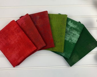Moda Grunge Red/Green FQ Bundle (CC1052)