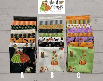 Riley Blake Designs Ghoul Friends Fat Quarter Bundle (CC16050) FQ Bundles*Halloween Precut Fabric*Whimsical Halloween Fabric*Teresa Kogut