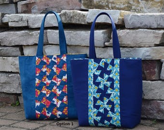 Center Twist Tote Pattern by Twister Sisters Designs*Twister Tote*Bag Pattern*Quilted Bag Pattern*Twister Pattern*Pieced Bag Pattern*
