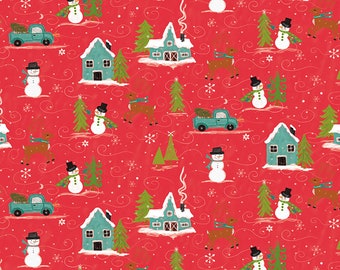 Riley Blake Designs Snowed In Main Red (C10810-RED) 1/2 Yard Increments