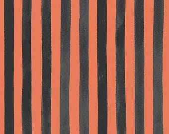 Studio E Paranormal Parade Stripe (8327-93 Black/Orange) 1/2-YD Increments