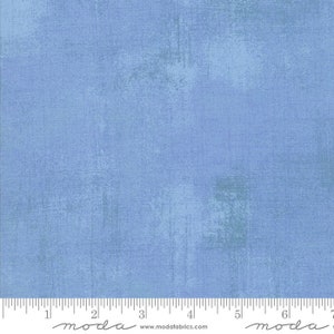 Moda Grunge Powder Blue (30150 347) 1/2 Yard Increments*Medium Blue* Blue Blender* Blue Background* Blue Shaded* Blue Grunge* Moda Grunge*
