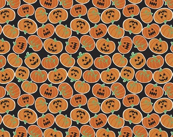 Free Spirit Boolicious Pumpkin Bites Black (PWMA004.XBLACK) 1/2 yard Increments