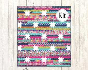 Jelly Stars Quilt Kit featuring Flower Patches by Amarilys Henderson*Scrappy Quilt Kit*Flower Patches Quilt*Jelly Roll Quilt Kit*