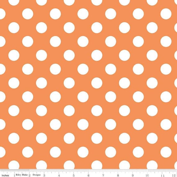 Riley Blake Medium Dot Orange*Orange Polka Dot Fabric*Halloween Dot*Orange Dot Fabric*Medium Polka Dot*C360-60 Orange* Orange Dots*Orange*