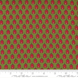 Moda Red Barn Christmas Red Barn - Grass Red*55532 12*1/2 Yard Increments*Red Barn Christmas*Red Barn Fabric*Christmas Barn*Barn Fabric*Barn
