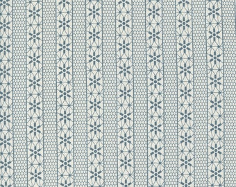 Moda Snowman Gatherings IV Crystal Stripe Snow (49252 11) 1/2-YD Increments*Snowman Gatherings*Winter Blue Fabric*Snowflake Fabric*Stripe*