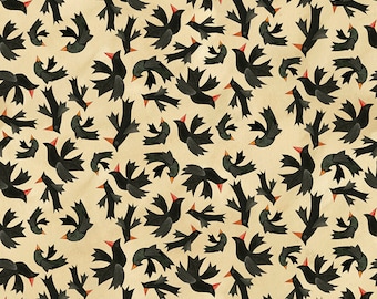 Riley Blake Designs Halloween Whimsy Birds Parchment (CD11822-PARCHMENT) 1/2-Yard Increments