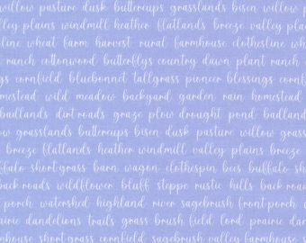 Moda Pastel Prairie Words Sky (31784 21) 1/2-YD Increments