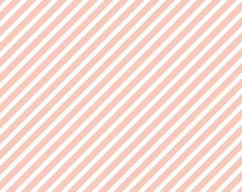 Dear Stella Deck the Halls Biased Blush (STELLA-2220 BLUSH) 1/2-YD Increments*Diagonal Stripe*Pinke Bias Stripe*Pink Stripe*Blush Stripe*
