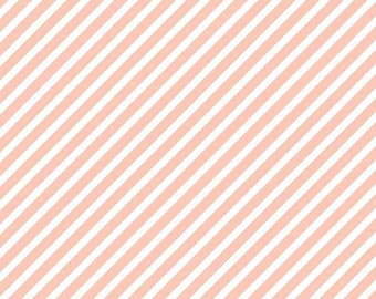 Dear Stella Deck the Halls Biased Blush (STELLA-2220 BLUSH) 1/2-YD Increments*Diagonal Stripe*Pinke Bias Stripe*Pink Stripe*Blush Stripe*