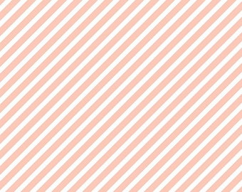 Dear Stella Deck the Halls Biased Blush (STELLA-2220 BLUSH) 1/2-YD Increments*Diagonal Stripe*Pinke Bias Stripe*Pink Stripe*Blush Stripe*