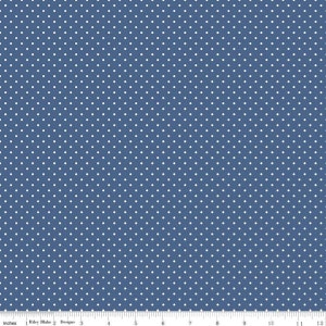 White Swiss Dot on Denim*Blue Swiss Dot Fabric*Blue Swiss Dot Cotton*Blue Polka Dot* Small Polka Dots*Blue Dots*Blue Dot Fabric* Swiss Dots*