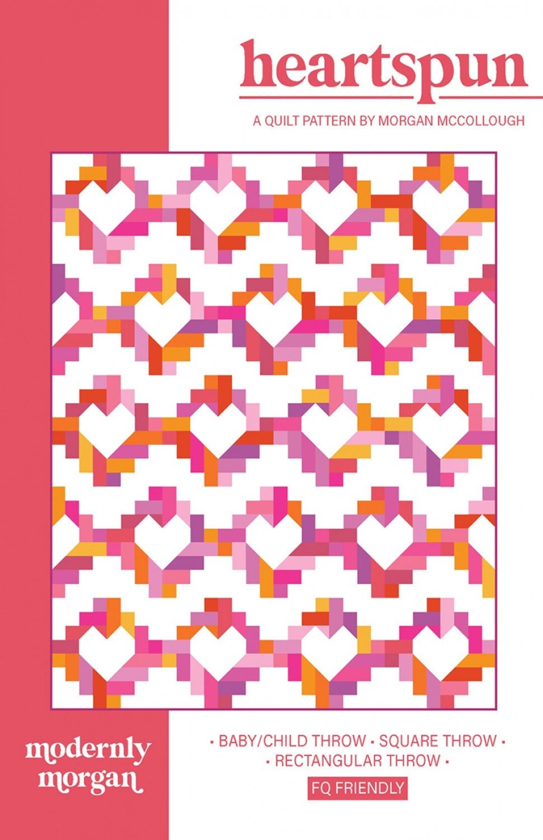 Confetti Hearts Quilt Pattern by Modernly Hearts