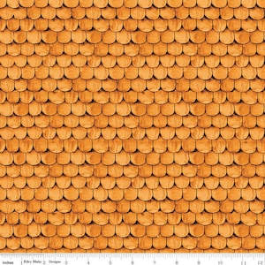 May include: A seamless pattern of orange wood shingles, resembling a roof. The shingles are arranged in a repeating pattern of overlapping scales.