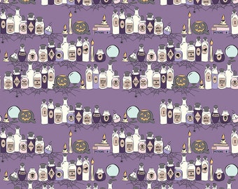 Riley Blake Designs Spooky Schoolhouse Potions Class Lilac (C13201-LILAC) 1/2-YD Increments
