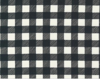 Moda Home Sweet Holidays Black White Buffalo Check (56009 14) 1/2 Yard Increments
