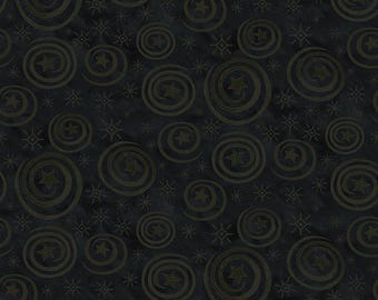 Riley Blake Designs Spooky Stars and Swirls Black by Teresa Kogut (C17573-BLACK) 1/2-YD increments