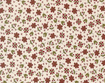 Moda Chilly Christmas Flowers Vanilla (55712 11) 1/2-YD Increments