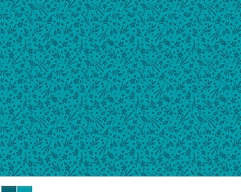 Benartex Among the Wildflowers II Sketch Book Teal (17104-84) 1/2-YD Increments