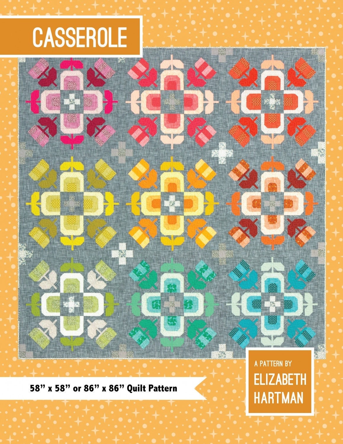 Casserole Quilt Pattern*Ombre Quilt Pattern*Rainbow Quilt Pattern*Square  Quilt Pattern*Layer Cake Quilt*Elizabeth Hartman Quilt Patterns*