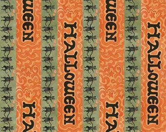 Riley Blake Designs Spooky Halloween Stripe Green by Teresa Kogut (C17574-GREEN) 1/2-YD increments