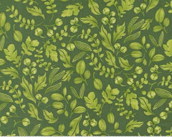 Moda Wild Blossoms Leafy World Basil (48736 16) 1/2-Yard Increments