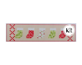 And The Stockings Were Hung Table Runner Kit*Christmas Table Runner*Table Runner Kit*Stocking Kit*Christmas Figs II Kit*Holiday Table Runner