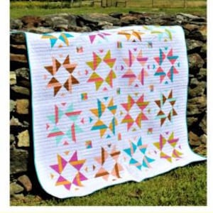 Striped Ribbon Star Quilt Pattern from Satomi Quilts LLC*Scrappy Star Quilt*Star Quilt Pattern*Ribbon Star Quilt Pattern*Throw Quilt Pattern
