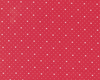 Moda Lighthearted Heart Dot Red (55298 12) 1/2 Yard Increments