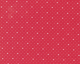 Moda Lighthearted Heart Dot Red (55298 12) 1/2 Yard Increments